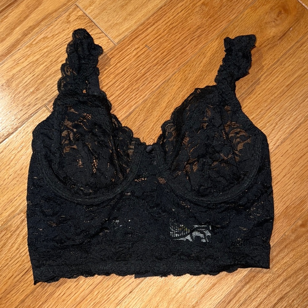 St Michael bralette with underwire in black and lace